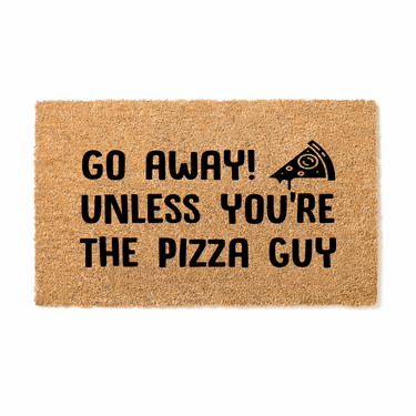 Go Away unless Pizza Guy  Doormat - Unicorn Fart Productions
